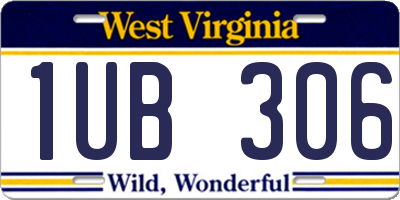 WV license plate 1UB306
