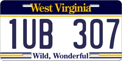 WV license plate 1UB307