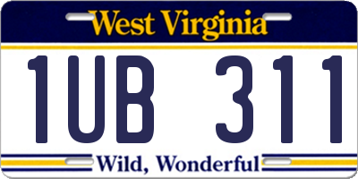 WV license plate 1UB311