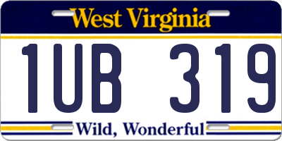 WV license plate 1UB319