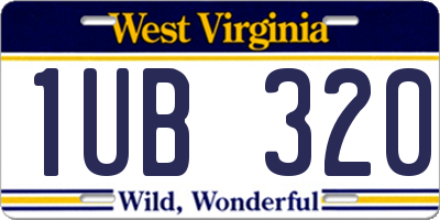 WV license plate 1UB320