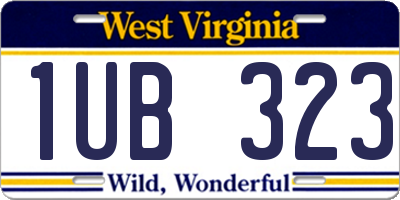 WV license plate 1UB323