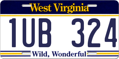 WV license plate 1UB324