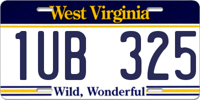 WV license plate 1UB325