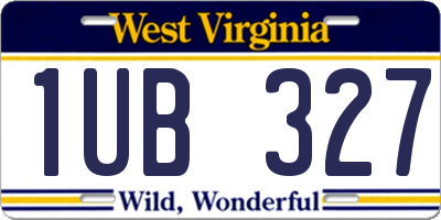 WV license plate 1UB327