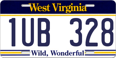 WV license plate 1UB328