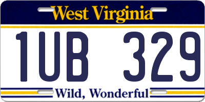 WV license plate 1UB329