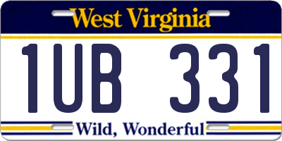 WV license plate 1UB331