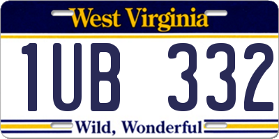 WV license plate 1UB332
