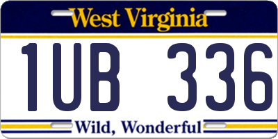 WV license plate 1UB336