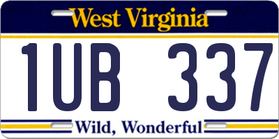 WV license plate 1UB337