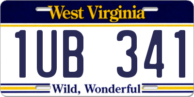 WV license plate 1UB341