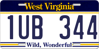 WV license plate 1UB344