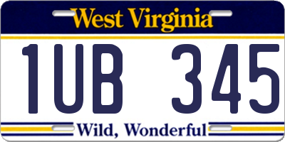 WV license plate 1UB345