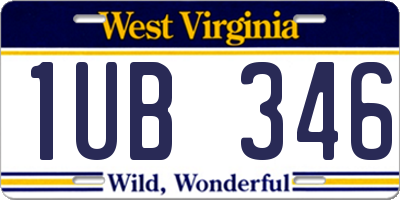 WV license plate 1UB346