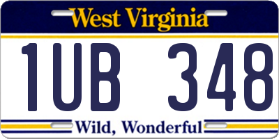 WV license plate 1UB348