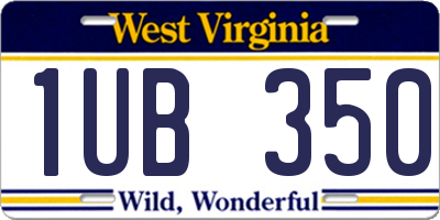 WV license plate 1UB350