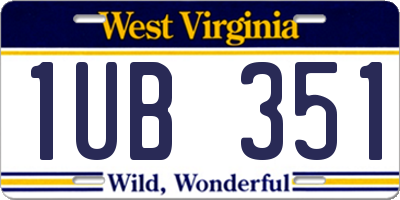 WV license plate 1UB351