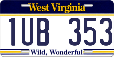 WV license plate 1UB353