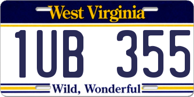 WV license plate 1UB355