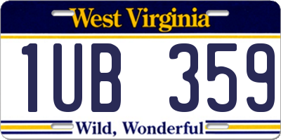 WV license plate 1UB359