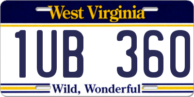 WV license plate 1UB360