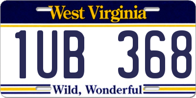 WV license plate 1UB368