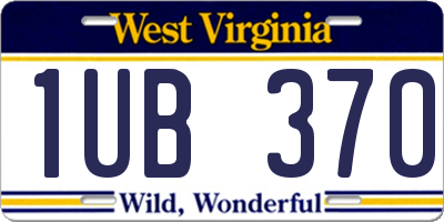 WV license plate 1UB370