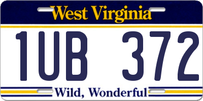 WV license plate 1UB372