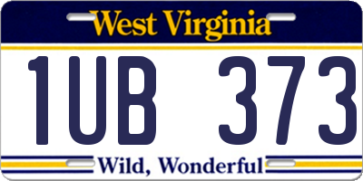 WV license plate 1UB373
