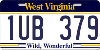 WV license plate 1UB379