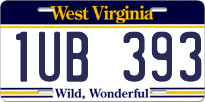 WV license plate 1UB393