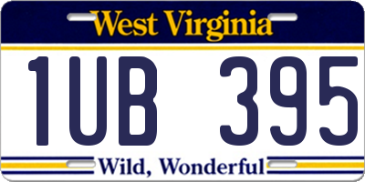 WV license plate 1UB395