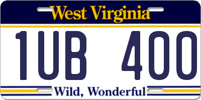 WV license plate 1UB400