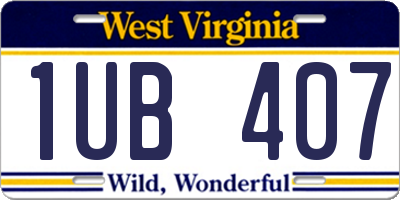 WV license plate 1UB407