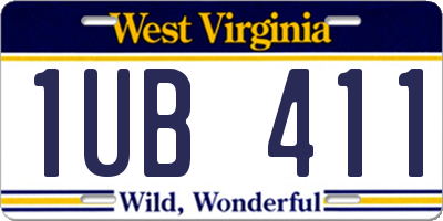 WV license plate 1UB411