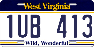 WV license plate 1UB413