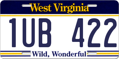 WV license plate 1UB422