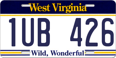 WV license plate 1UB426