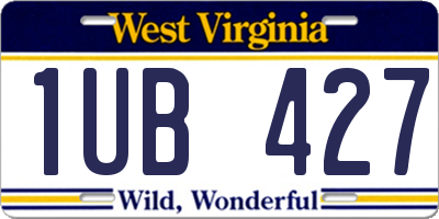 WV license plate 1UB427