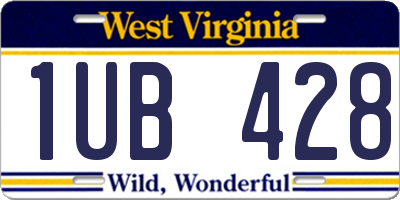 WV license plate 1UB428