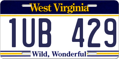 WV license plate 1UB429