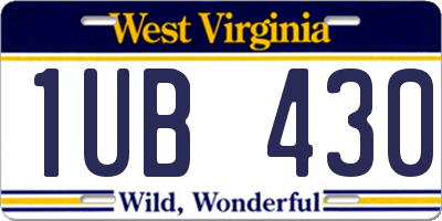 WV license plate 1UB430