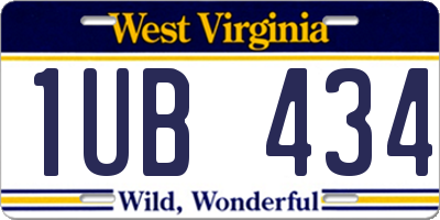 WV license plate 1UB434