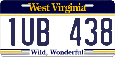 WV license plate 1UB438