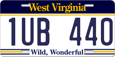 WV license plate 1UB440