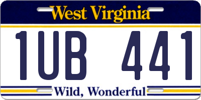 WV license plate 1UB441