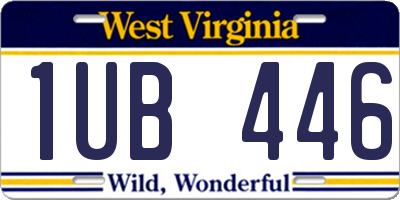WV license plate 1UB446