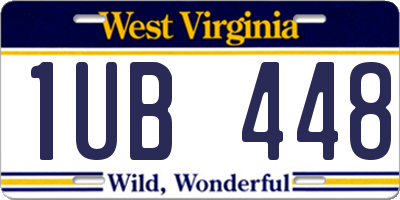 WV license plate 1UB448