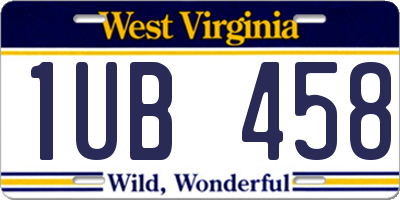 WV license plate 1UB458